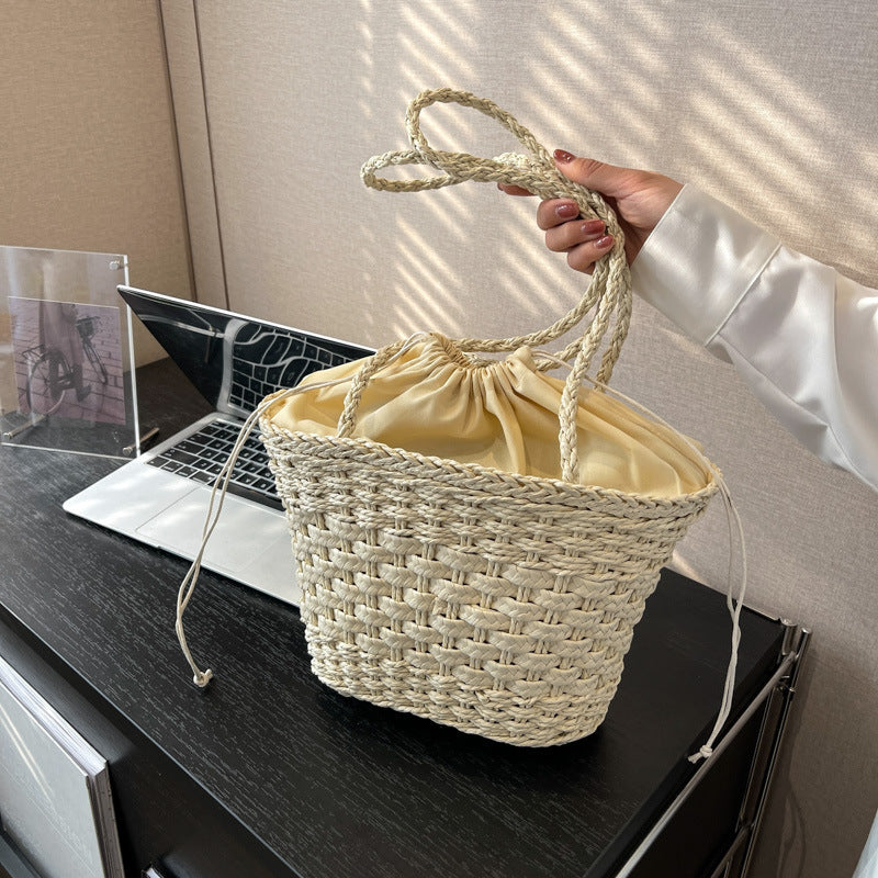 Hand-knotted straw tote bag Bowlift