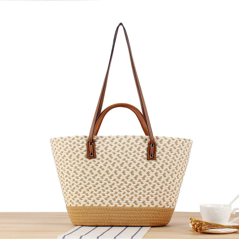 Trendy Woven Tote Bag Bowlift