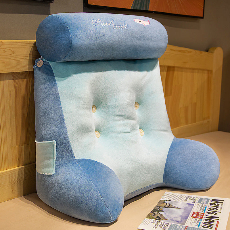 Ergonomic back support pillow with pockets Bowlift