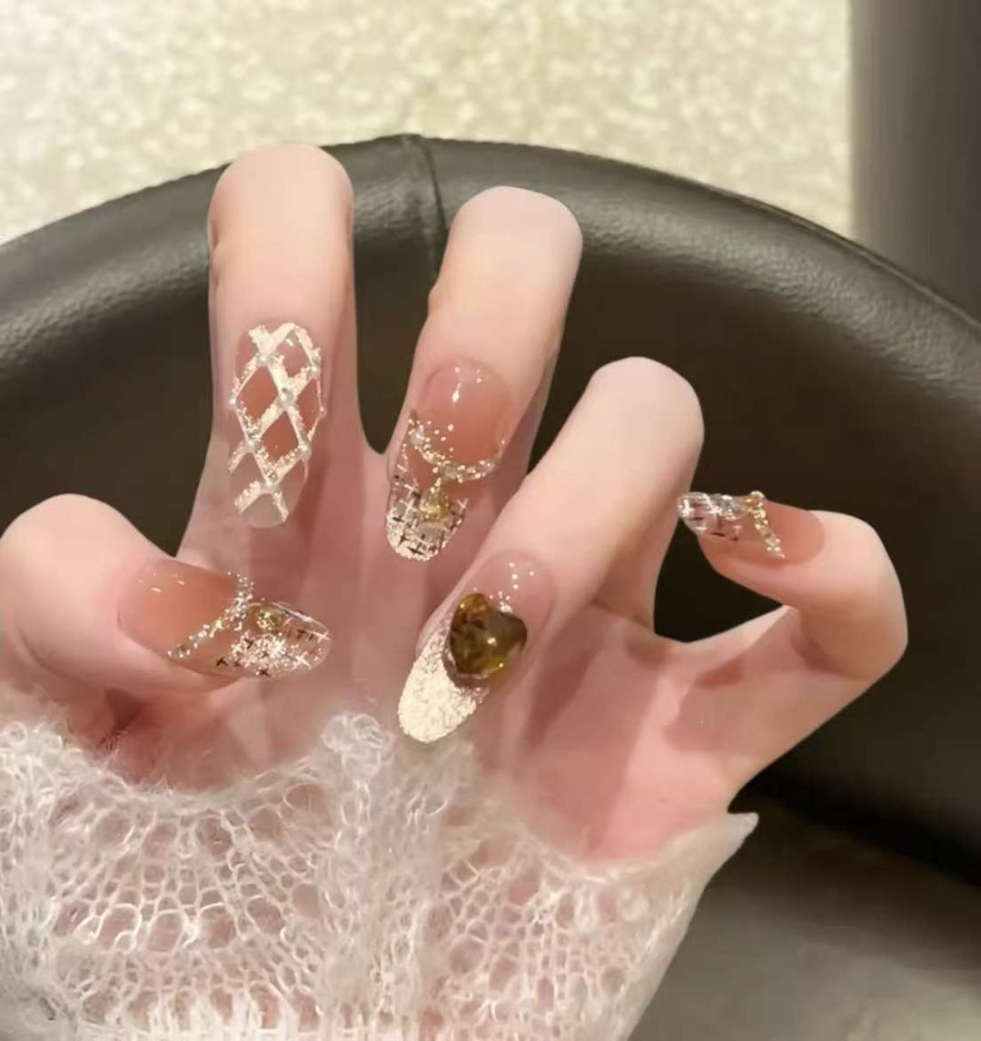 Ombre Glossy Press-On Nail Extensions Bowlift