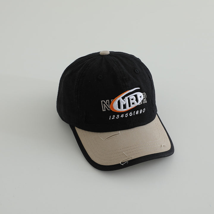 Men's Distressed Cotton Logo Baseball Cap Bowlift