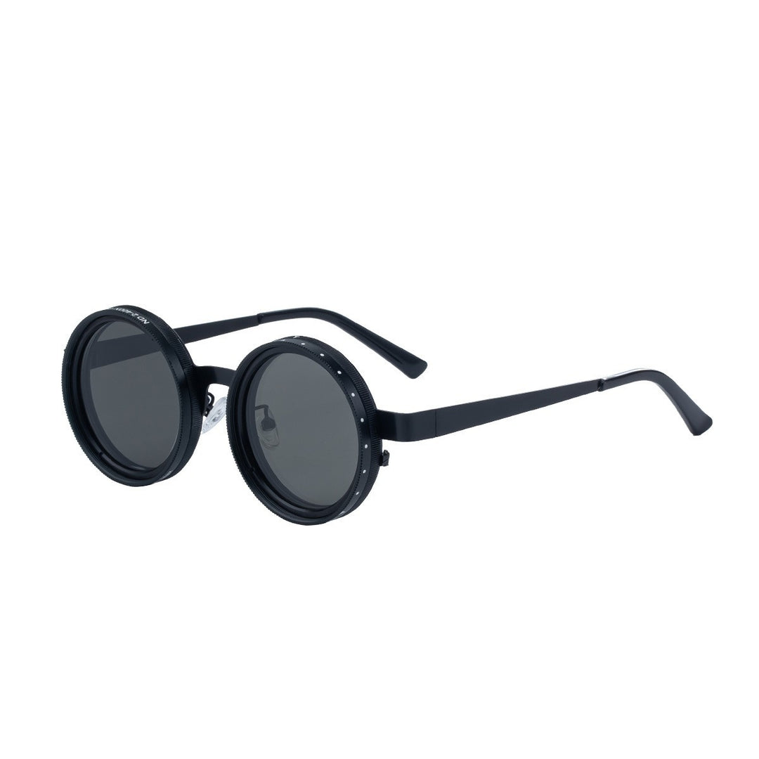 Ladies Round Retro Sunglasses with Distinctive Metal Frame Bowlift