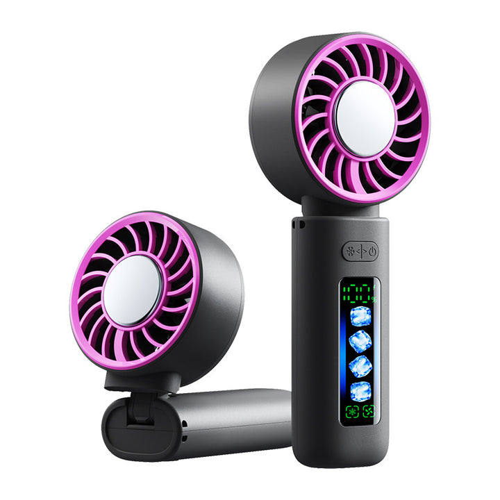 Women's portable USB Mini Fan with LED display Bowlift
