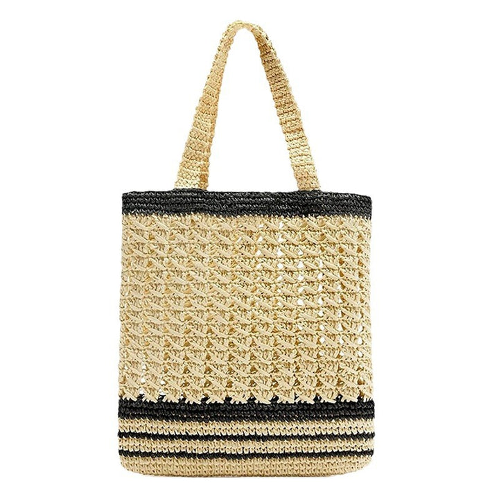 Handcrafted basket bag with modern striped design Bowlift