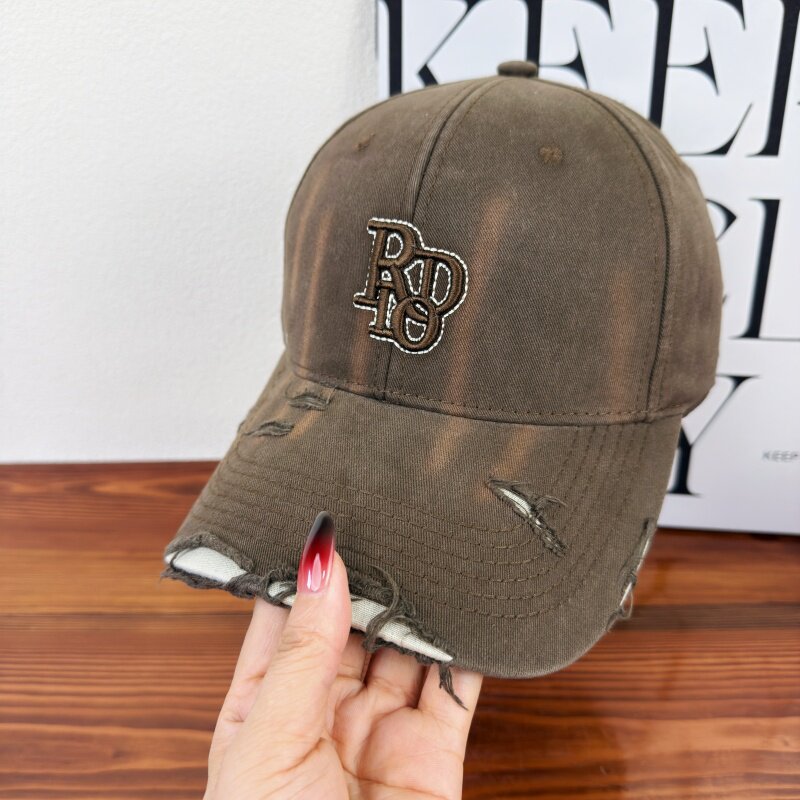 Women's Distressed Classic Cotton Baseball Cap Bowlift