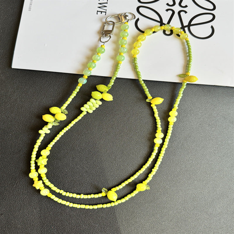 Beaded Lemon Charm Necklace Bowlift