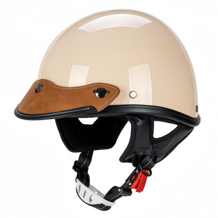 Retro Open-Face Motorcycle Helmet with Visor Bowlift