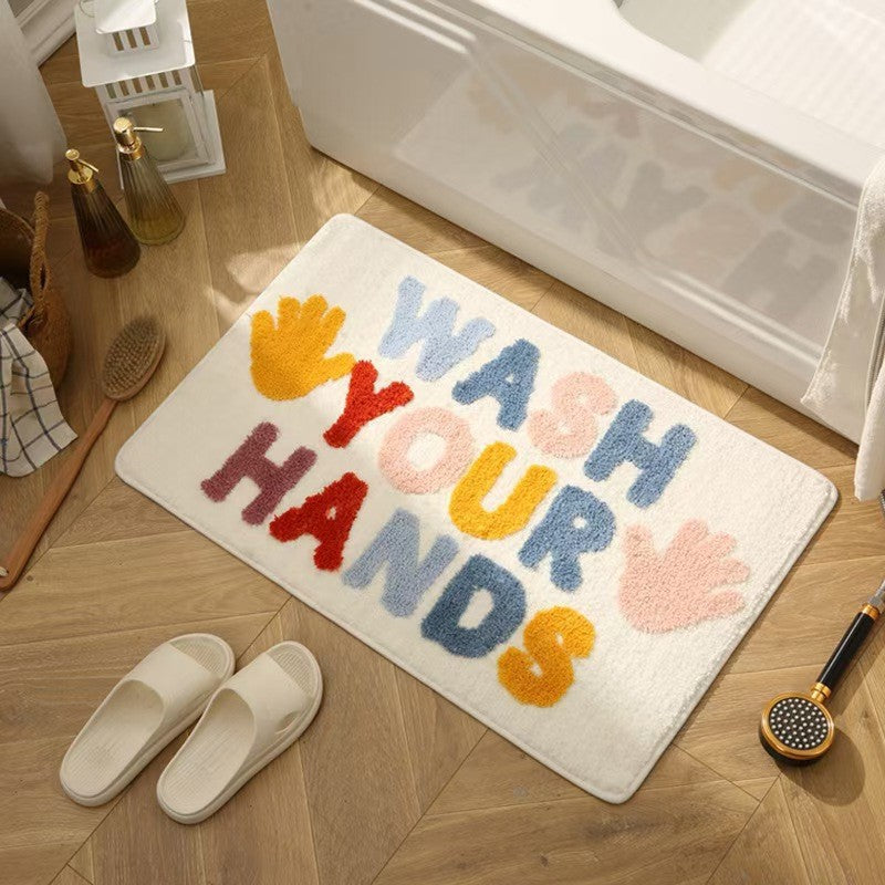 Playful Text Bath Mat Bowlift