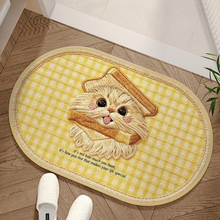 Cute Cat-Themed Decorative Bath Mat Bowlift