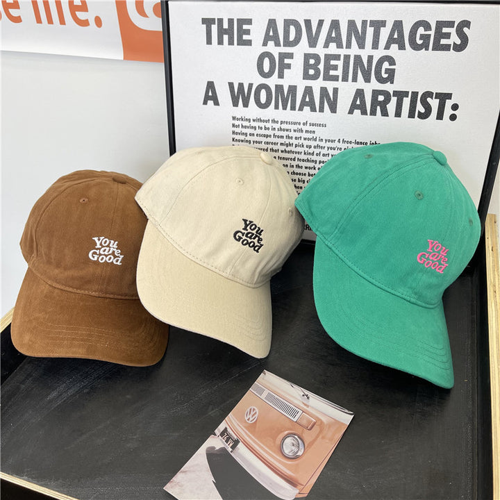 Women's Corduroy Graphic Baseball Cap Bowlift