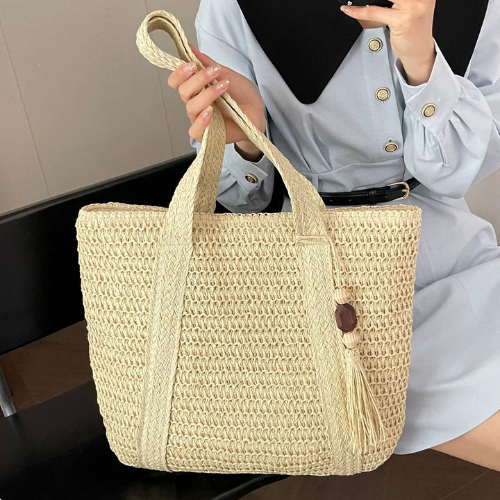 Macrame Tote with Woven Design Bowlift
