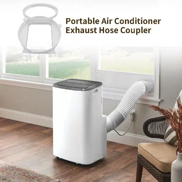 Unisex one size universal window fan adapter with circular exhaust collar and quick-release flange for portable air conditioners Bowlift