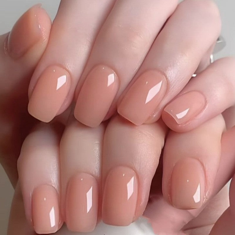 Natural Glossy Press-On Nail Set Bowlift