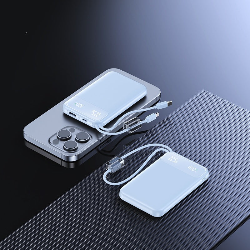 Slim Powerbank with digital charge level display and fast charging function Bowlift