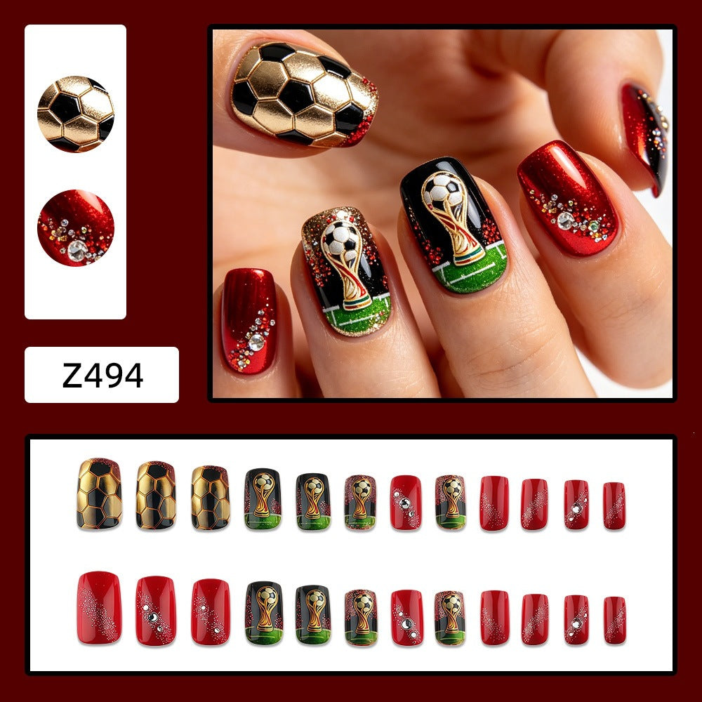 Sports-themed design artificial nails Bowlift