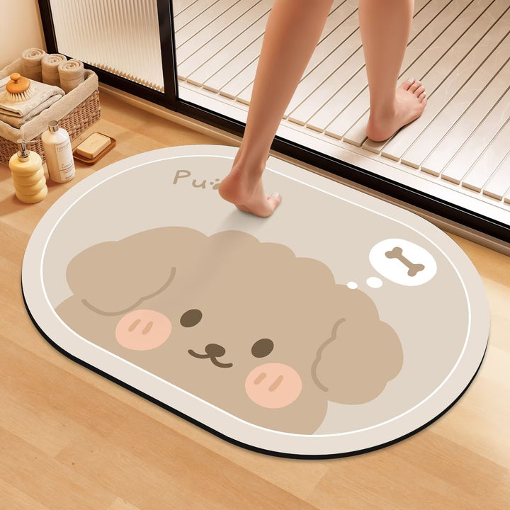 Artistic Floral Bath Mat Bowlift