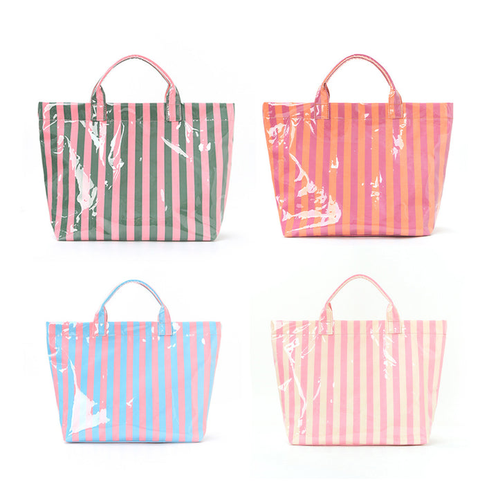 Beach bag with colorful check pattern and water-repellent coating Bowlift