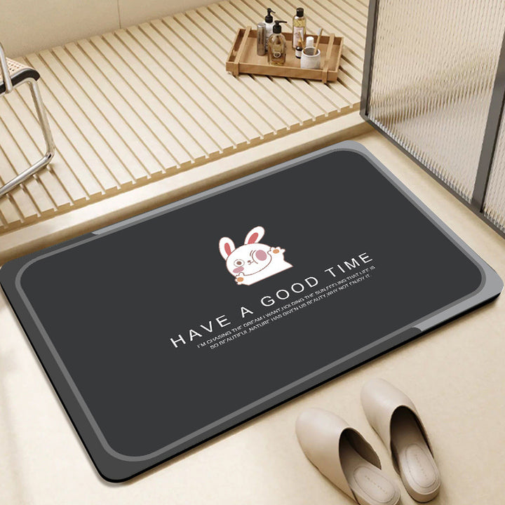 Cute Bunny-Themed Bathroom Mat Bowlift