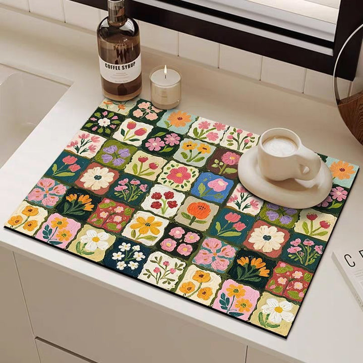 Decorative Floral Art Mat Bowlift