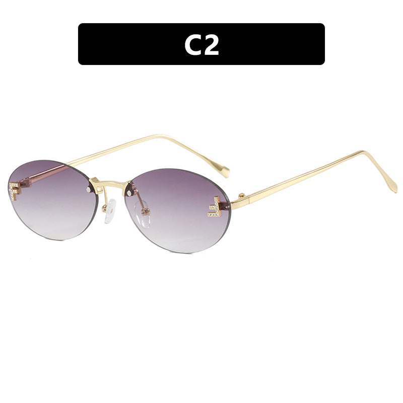 Women's fashionable sunglasses with elegant mirrored lens front and delicate metal frame Bowlift