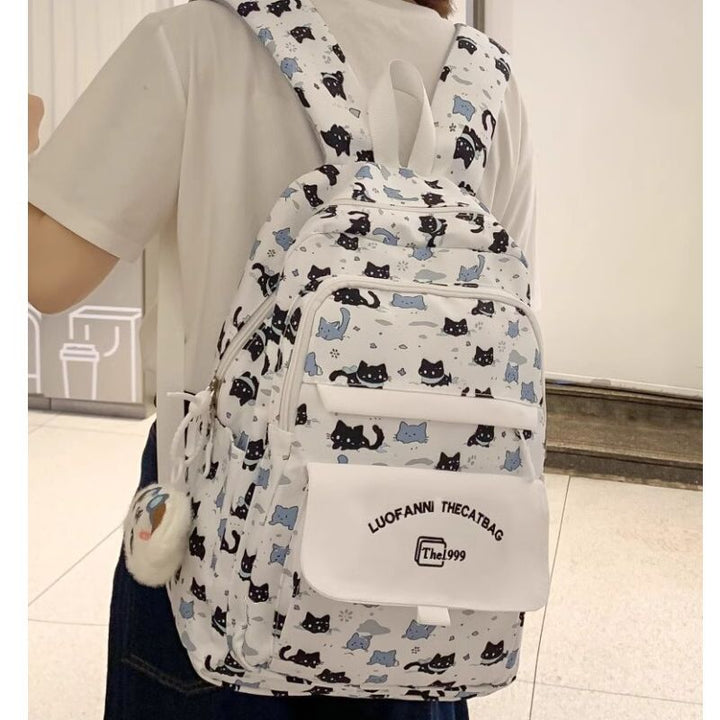 Playful Cat-Themed Backpack Bowlift