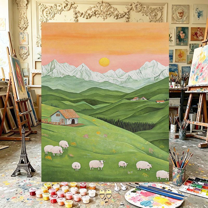 Scenic Mountain Landscape Canvas Art Print Bowlift