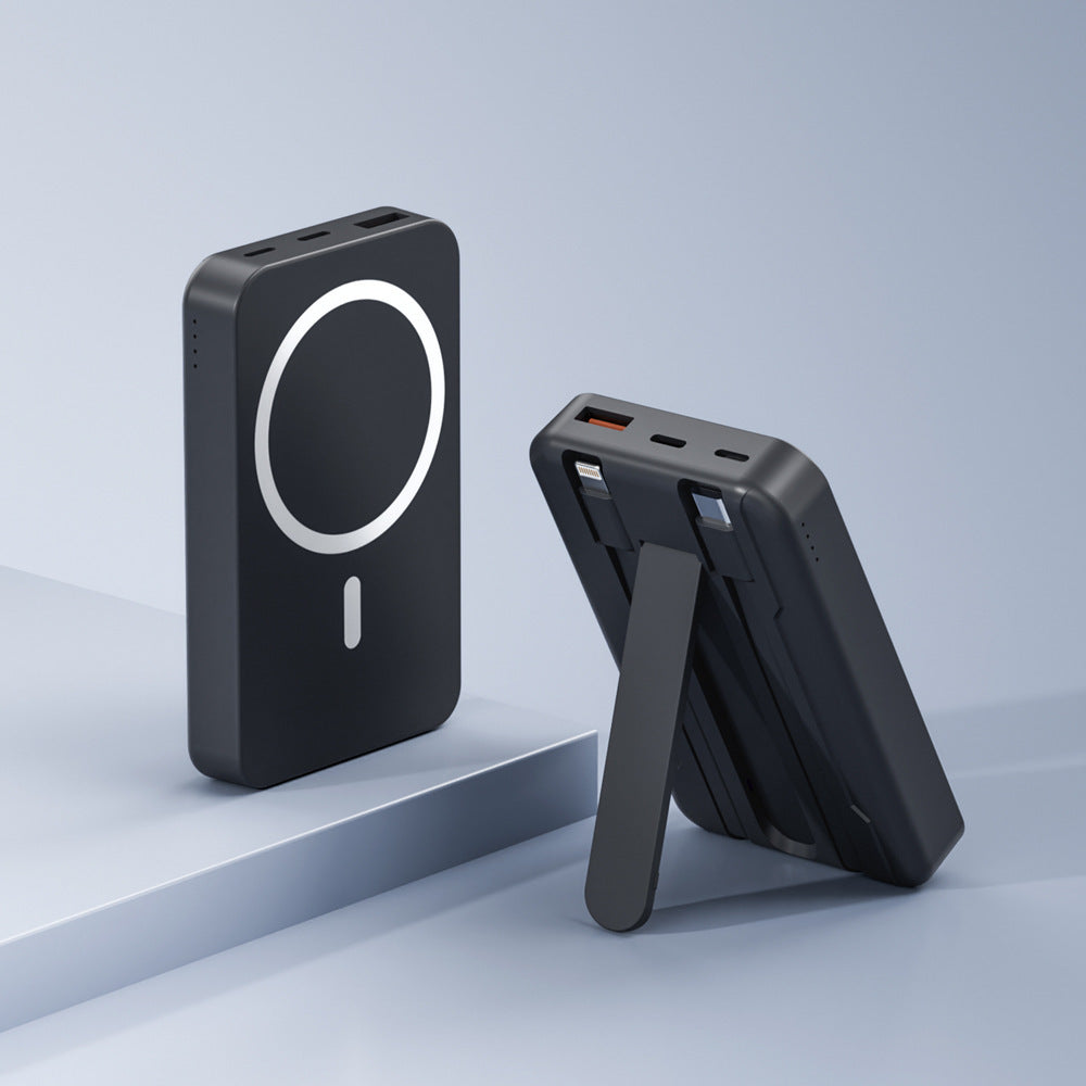 Powerbank with integrated stand function and wireless charging option Bowlift