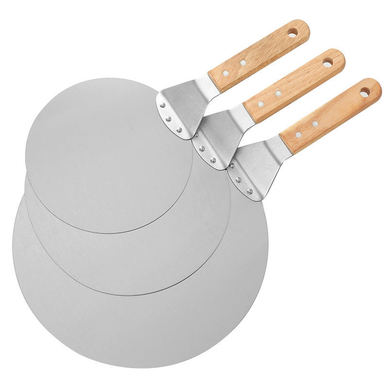 thin stainless steel round pizza peel with wooden handle Bowlift