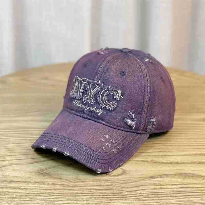 Women's Distressed Fashion Baseball Cap Bowlift