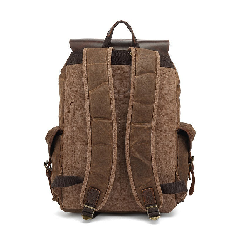 Rustic hiking backpack with multiple outer pockets Bowlift
