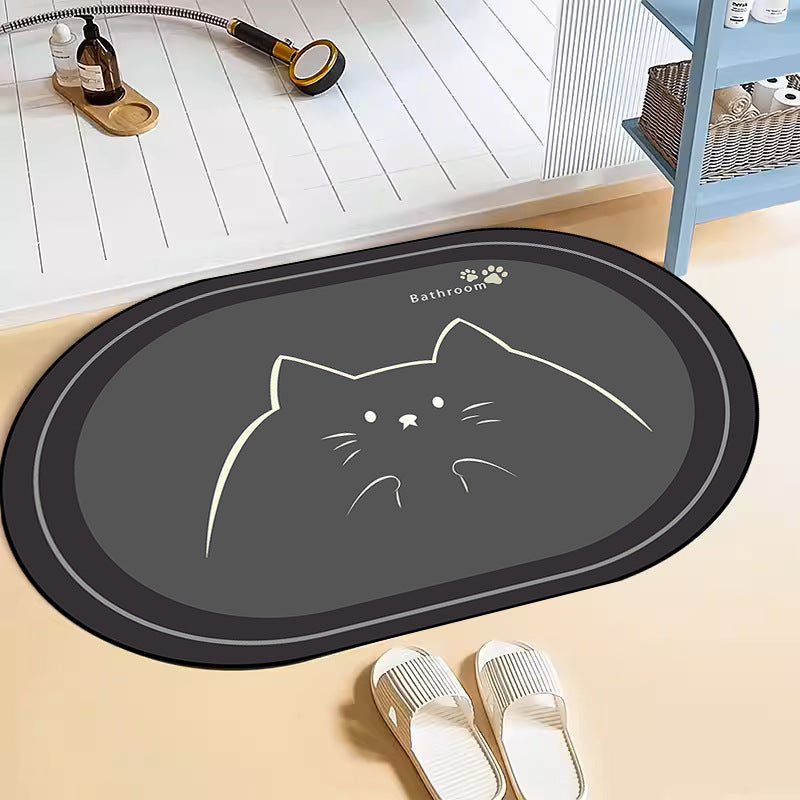 Cat-Themed Bath Mat Bowlift