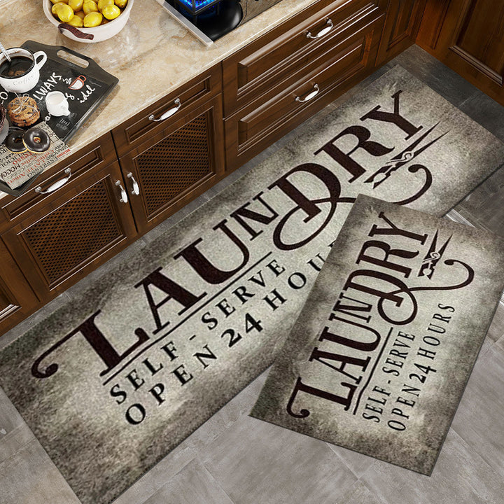 Vintage-Inspired Laundry Room Area Mat Bowlift