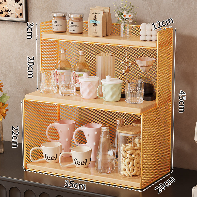 Three-Tiered Metal Kitchen Storage Rack Bowlift