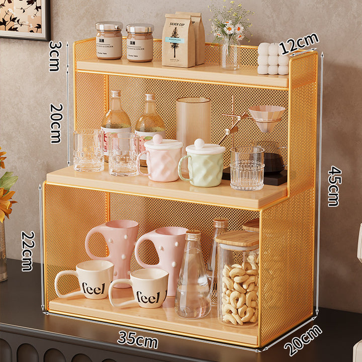 Three-Tiered Metal Kitchen Storage Rack Bowlift
