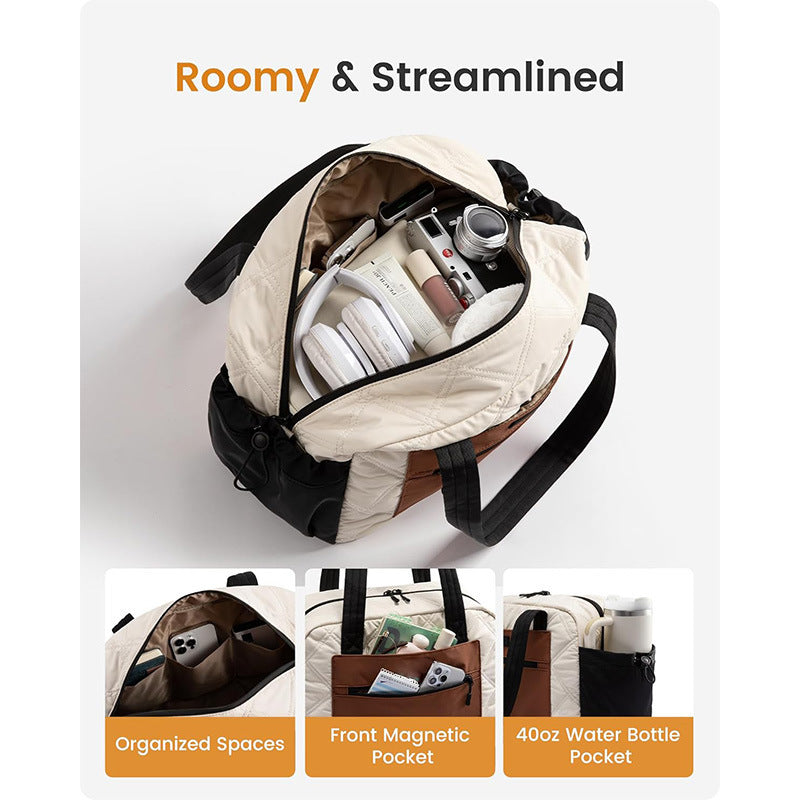 Luxurious Quilted Travel Duffel Bag Bowlift