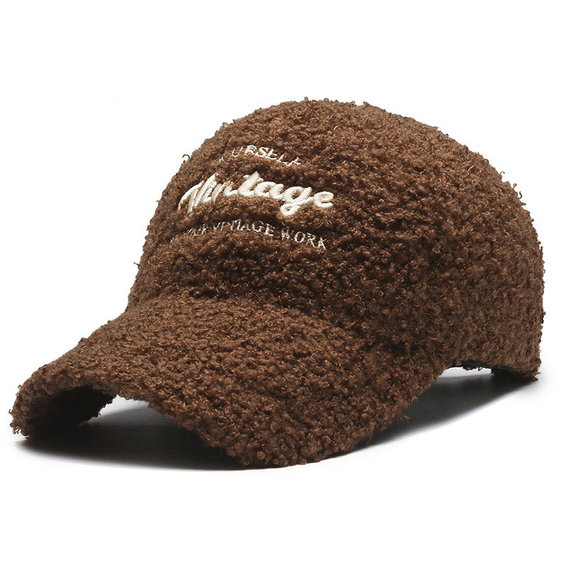 Women's Vintage-Inspired Plush Baseball Cap Bowlift