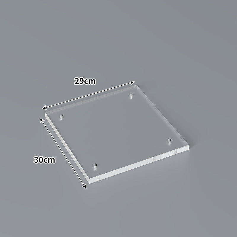 Large Wall-Mounted Clear Acrylic Floating Display Shelf Panel with Pre-Drilled Standoffs