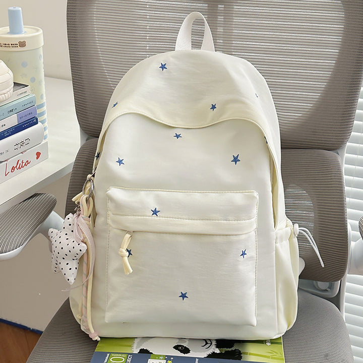 Casual Star-Embellished School Backpack