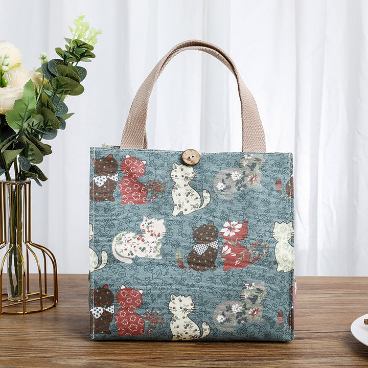 Cute Cat-Themed Storage Tote Bowlift