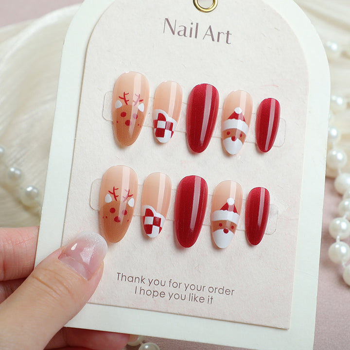 Festive Holiday Press-On Nail Art Set Bowlift