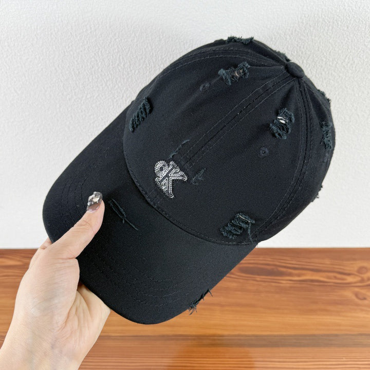 Men's Distressed Adjustable Baseball Cap Bowlift