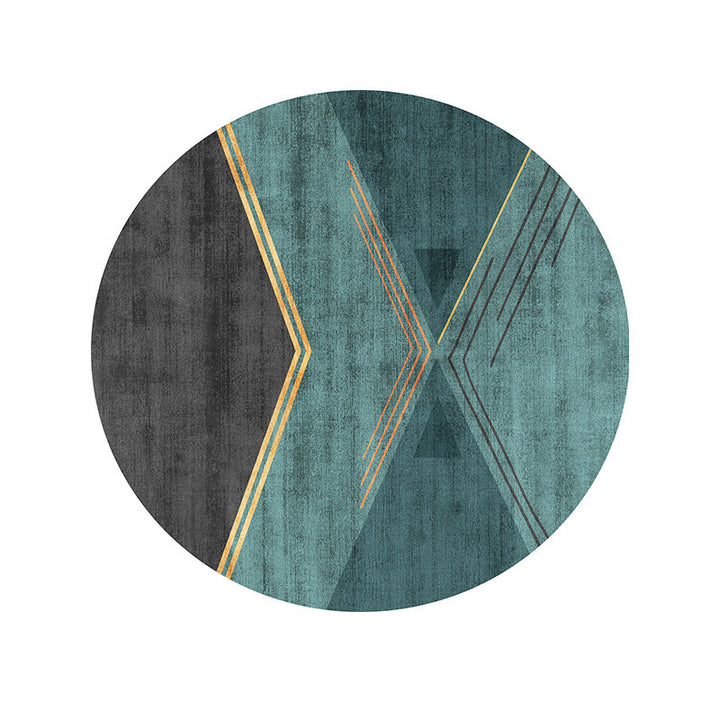Geometric Patterned Round Area Rug Bowlift