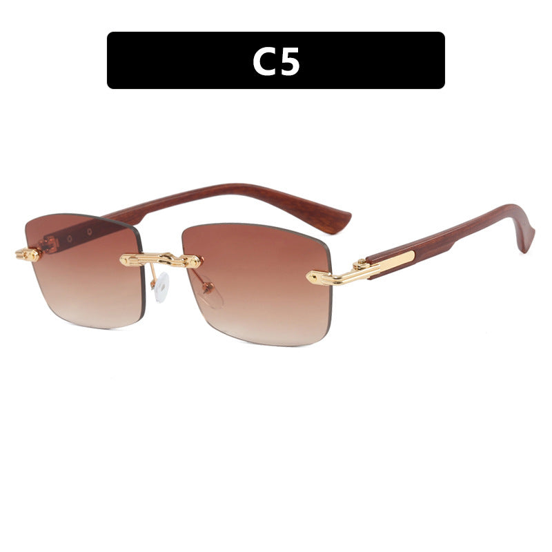 Women square sunglasses with wooden frame and gradient lenses Bowlift