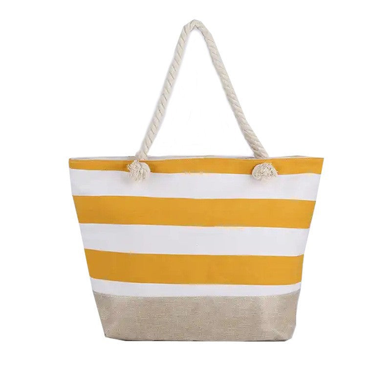 Beach bag with maritime stripes and sturdy rope handles Bowlift
