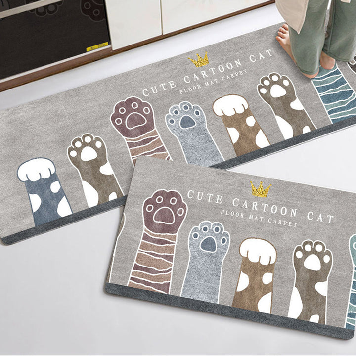 Plush Textured Kitchen Floor Mat Bowlift