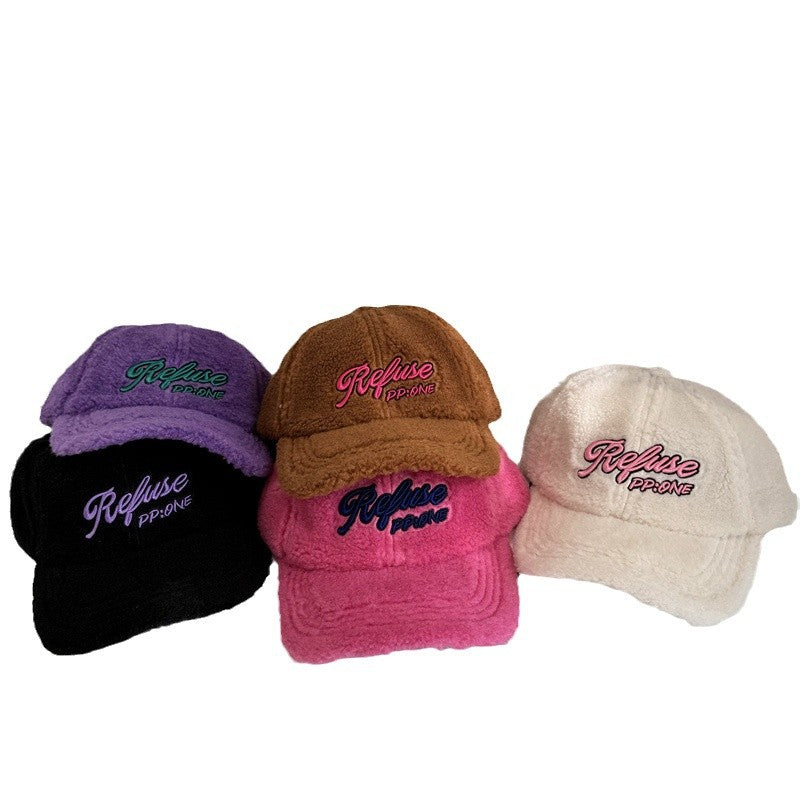 Women's Fuzzy Textured Baseball Cap Bowlift