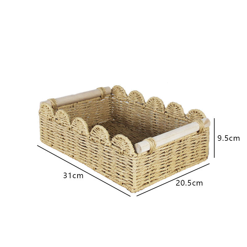 Scalloped Woven Storage Basket Bowlift