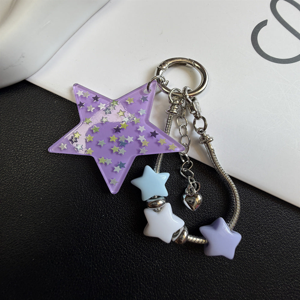 Star-Themed Charm Keychain Bowlift
