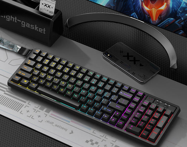Customizable RGB Gaming Keyboard with Artistic Keycaps Bowlift