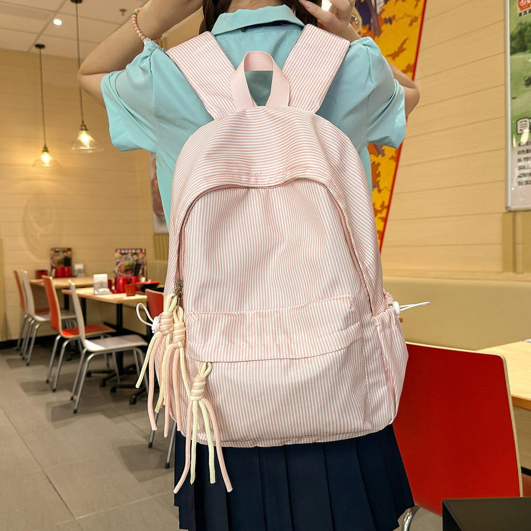 Lightweight Striped Backpack Bowlift